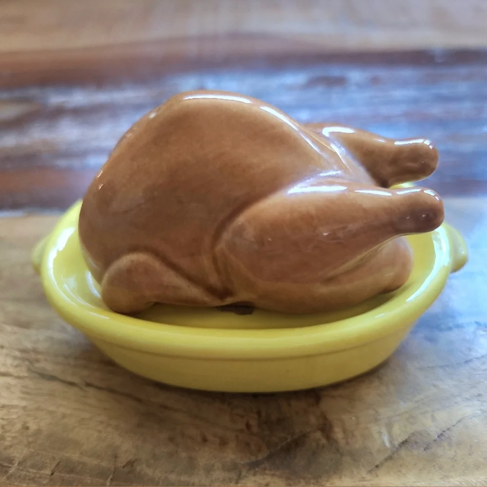 Vtg Salt & Pepper Turkey & Roasting Pan